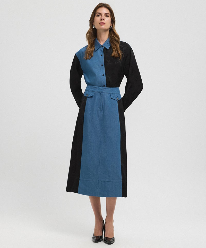 Ipekyol Mixed Color-Block Skirt - Image 2